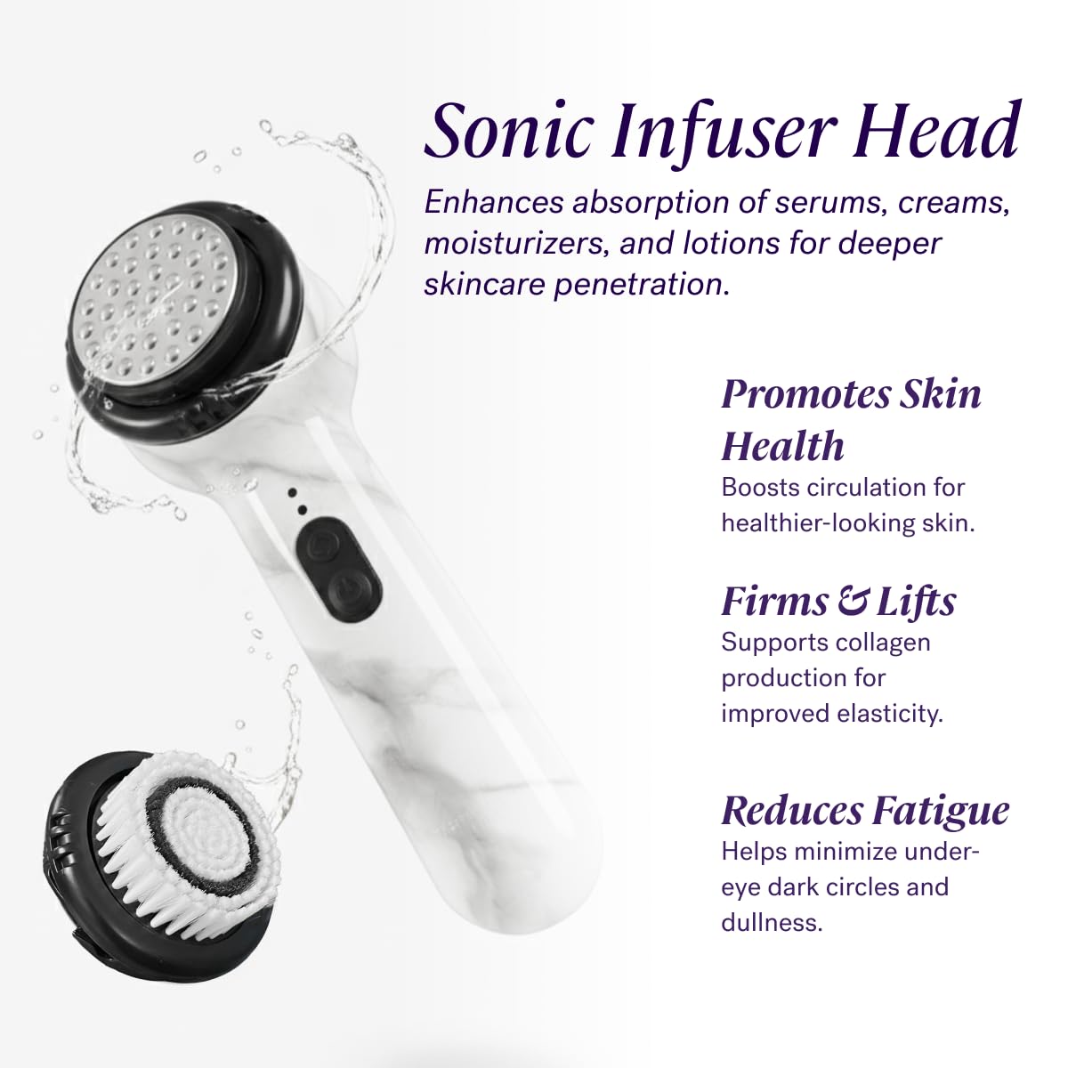 Beauty Soniclear Face Brush 2026 Allure Readers Choice Winner | Sonic Facial Cleansing (no rotating), Exfoliation Brush for Men/Women, Antimicrobial Protected, 4 speeds, Serum Infusion Head