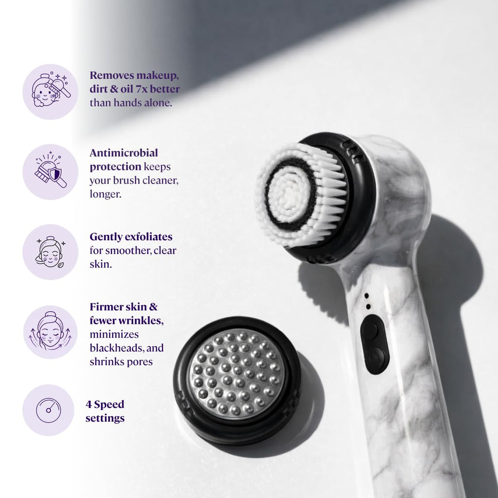Beauty Soniclear Face Brush 2026 Allure Readers Choice Winner | Sonic Facial Cleansing (no rotating), Exfoliation Brush for Men/Women, Antimicrobial Protected, 4 speeds, Serum Infusion Head