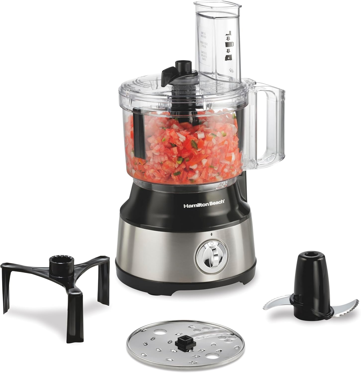 Food Processor & Vegetable Chopper for Slicing, Shredding, Mincing, and Puree, 10 Cups + Easy Clean Bowl Scraper, Stainless Steel (70730)