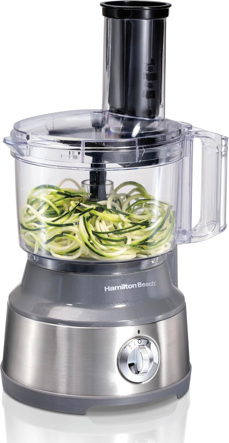 Food Processor & Vegetable Chopper for Slicing, Shredding, Mincing, and Puree, 10 Cups + Easy Clean Bowl Scraper, Stainless Steel (70730)