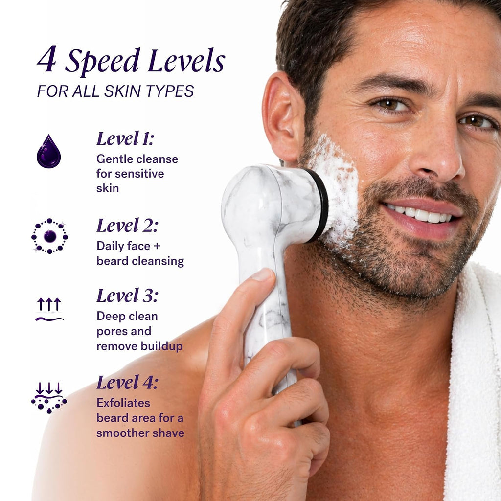 Beauty Soniclear Face Brush 2026 Allure Readers Choice Winner | Sonic Facial Cleansing (no rotating), Exfoliation Brush for Men/Women, Antimicrobial Protected, 4 speeds, Serum Infusion Head